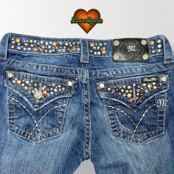 Women's Miss Me Y2K Embellished Bootcut Denim Jeans – Size 28 - Picture 3 of 5